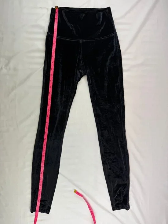 Lululemon Wunder Lounge High Rise Tight Velvet 27" Black Leggings Size 4 - Picture 7 of 8